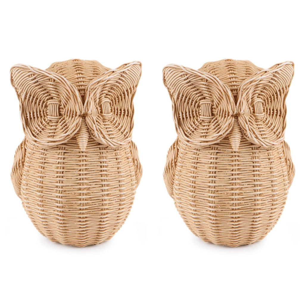 Woven Look Owl Figurines (Set of 2)