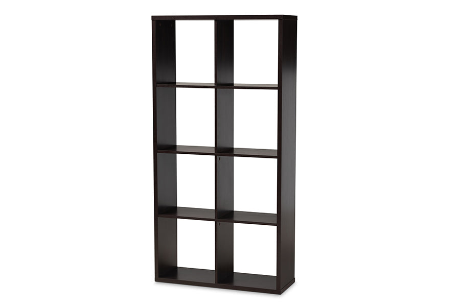 Baxton Studio Janne Modern and Contemporary Dark Brown Finished 8-Cube Multipurpose Storage Shelf