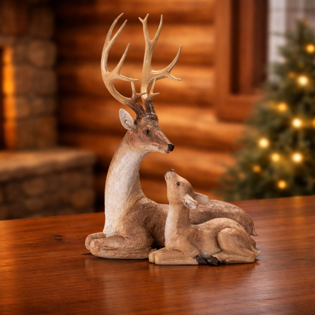 Deer with Fawn Statue 21.25"H
