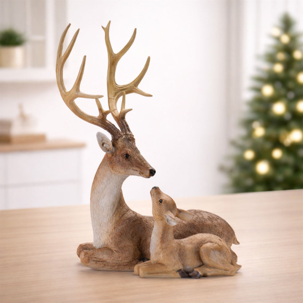 Deer with Fawn Statue 21.25"H