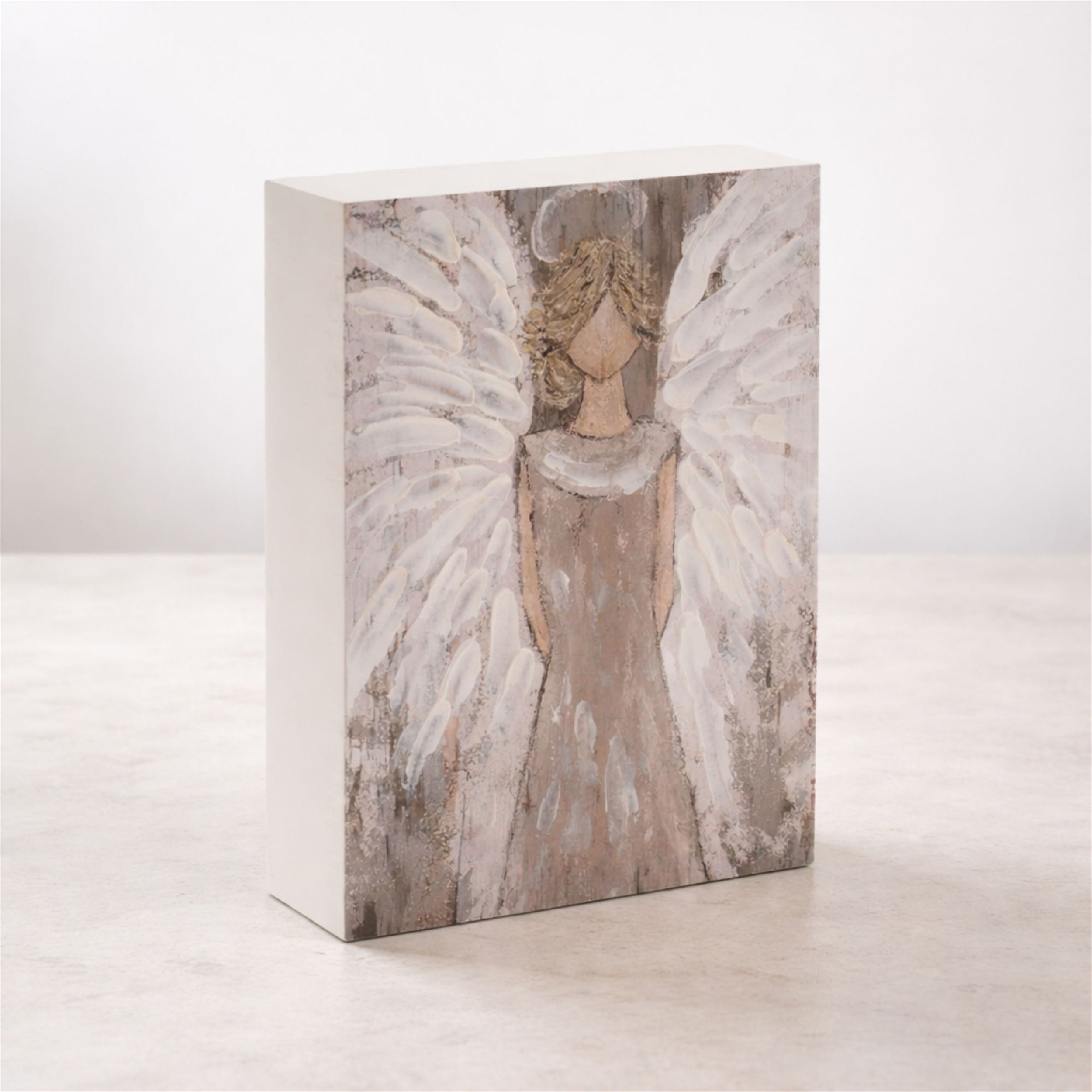 Rustic Angel Block Sign (Set of 2)