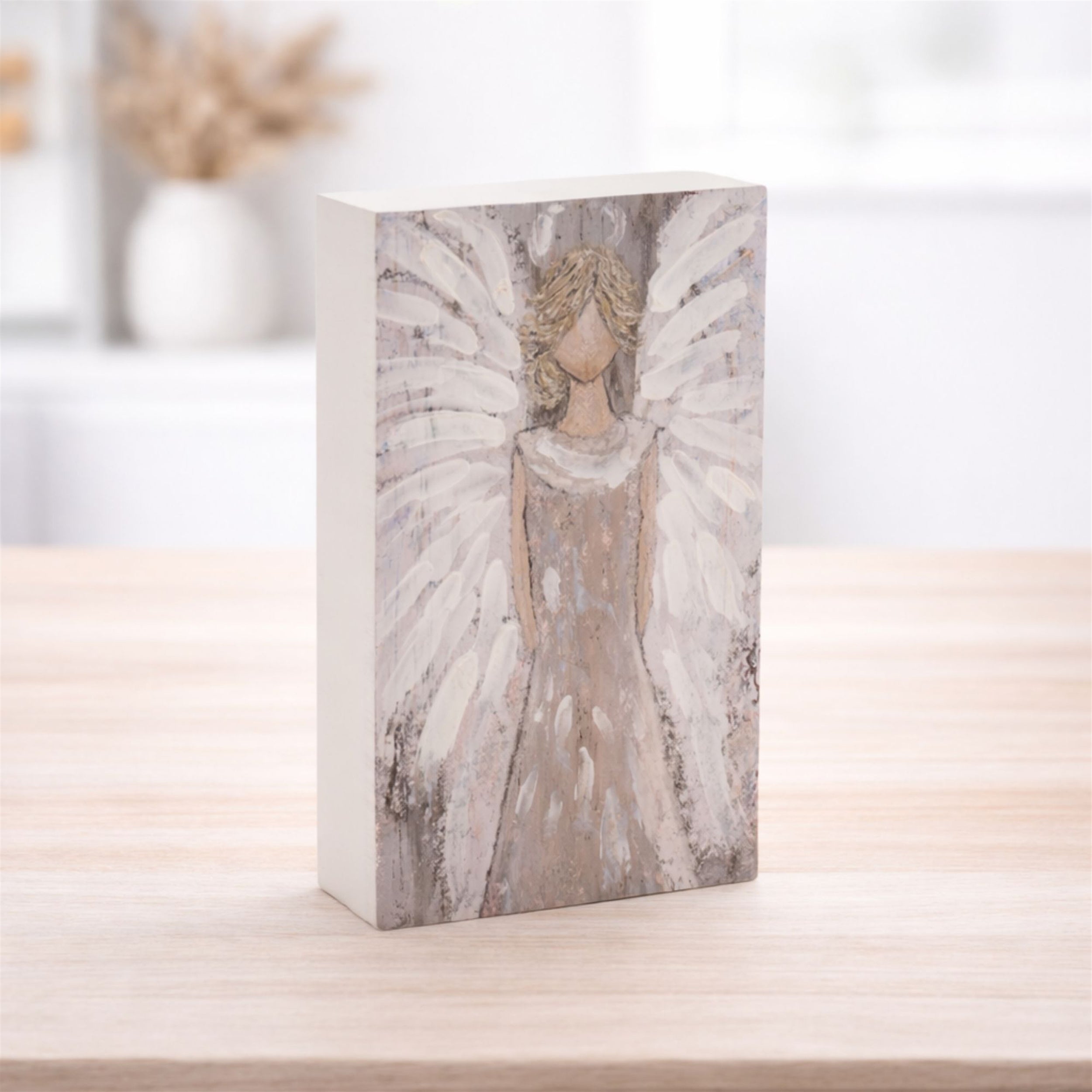 Rustic Angel Block Sign (Set of 2)