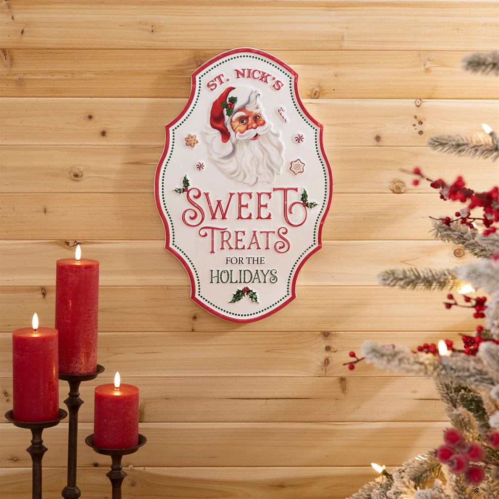 Metal Holiday Sweet Treats Plaque 19.75"H