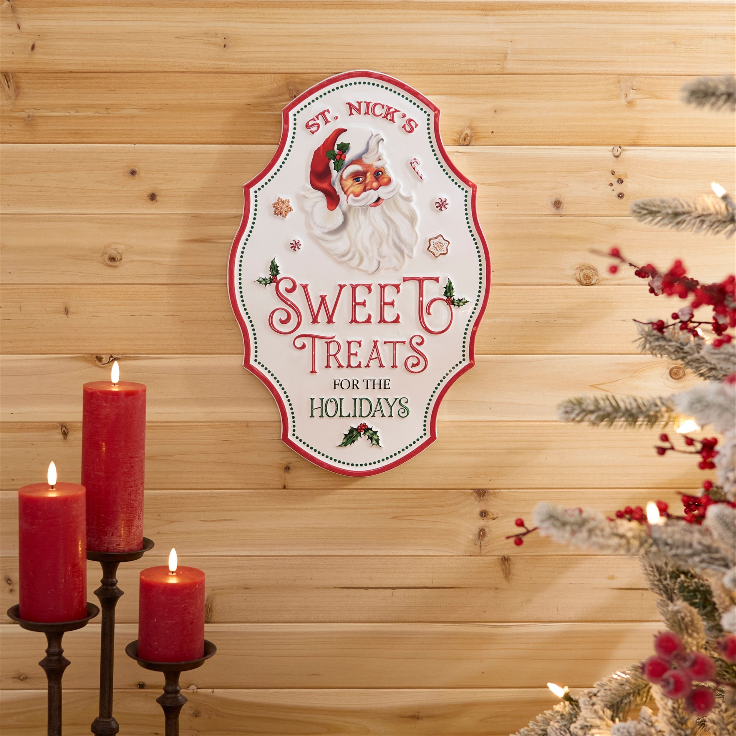 Metal Holiday Sweet Treats Plaque 19.75"H