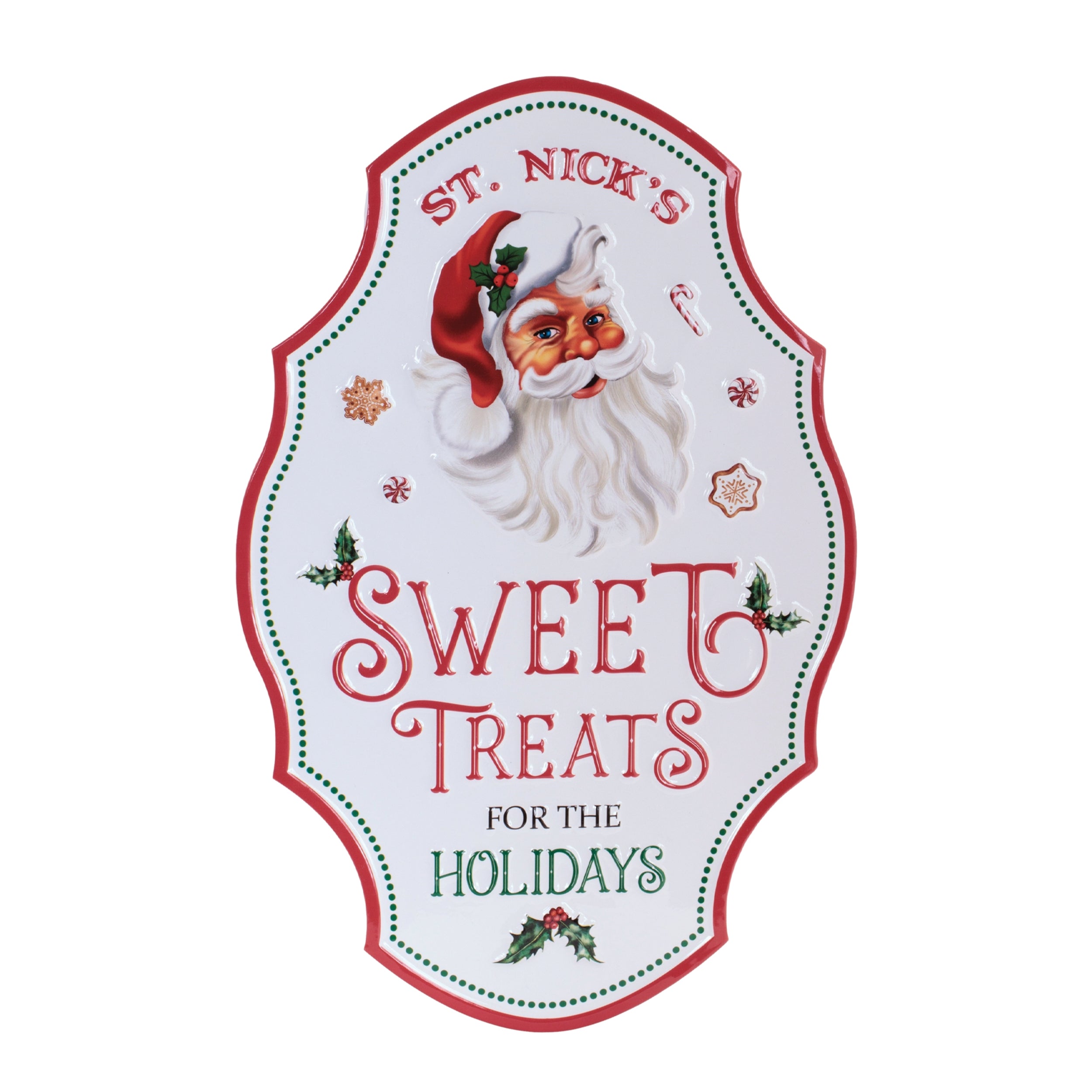 Metal Holiday Sweet Treats Plaque 19.75"H