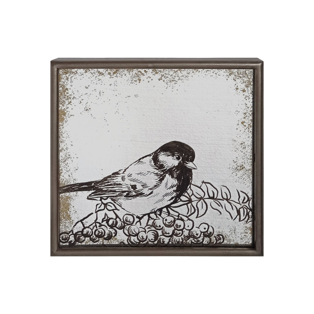 Bird Silhouette Mirror Plaques (Set of 4)