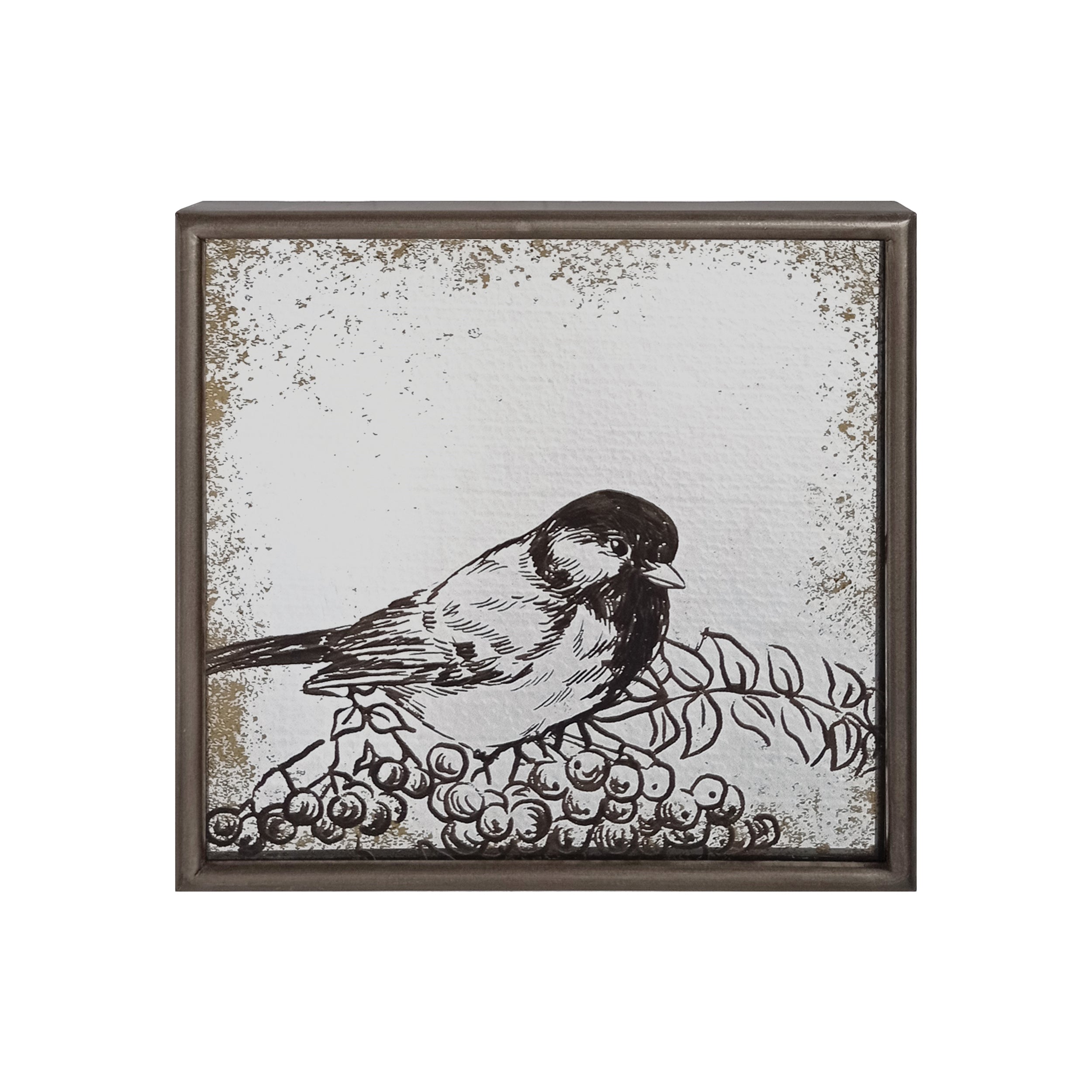 Bird Silhouette Mirror Plaques (Set of 4)