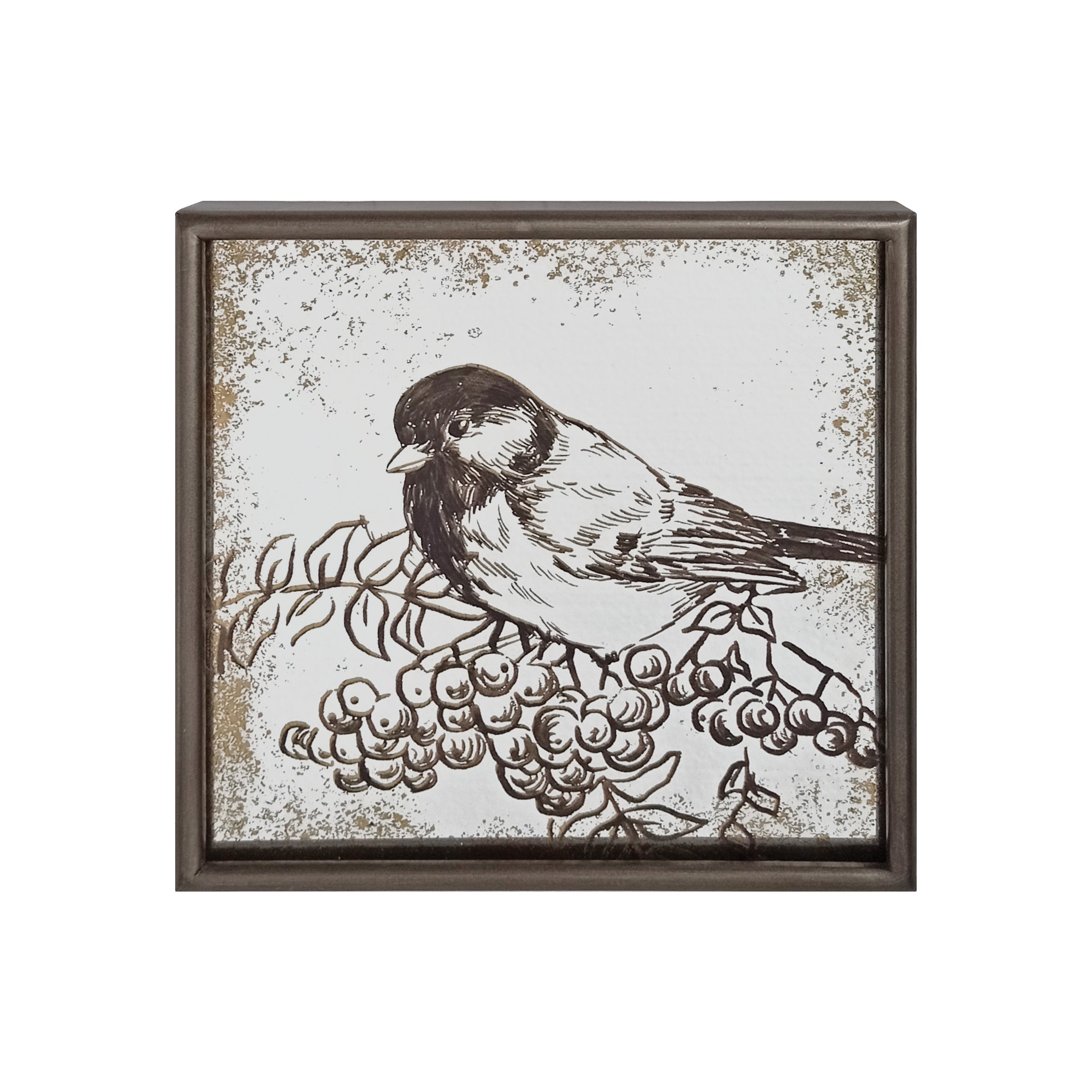Bird Silhouette Mirror Plaques (Set of 4)