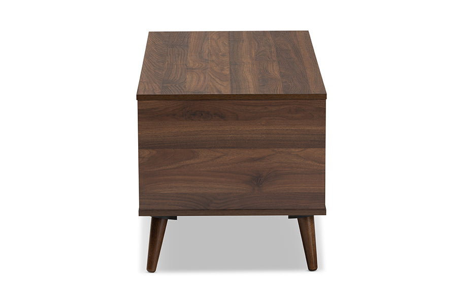 Baxton Studio Linas Mid-Century Modern Walnut Finished Coffee Table