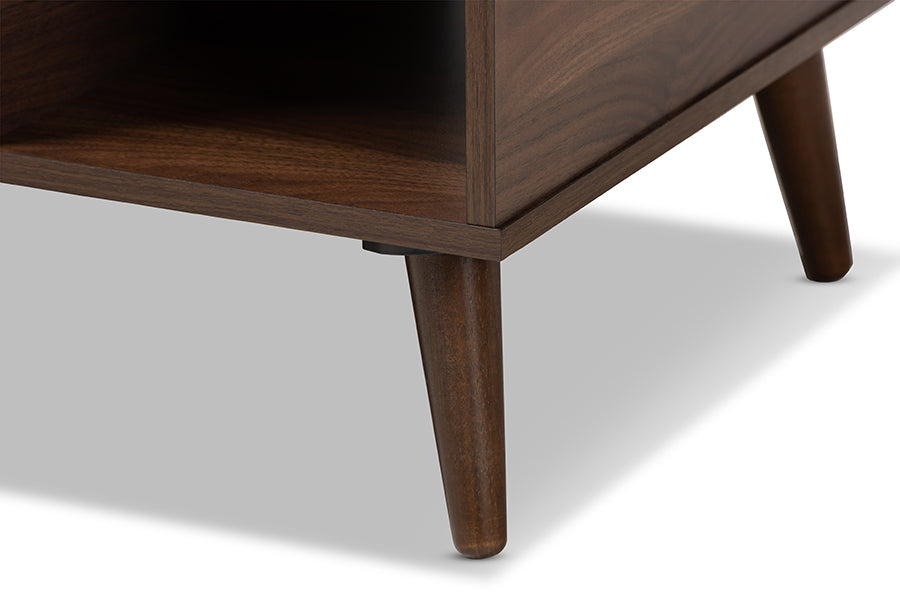 Baxton Studio Linas Mid-Century Modern Walnut Finished Coffee Table