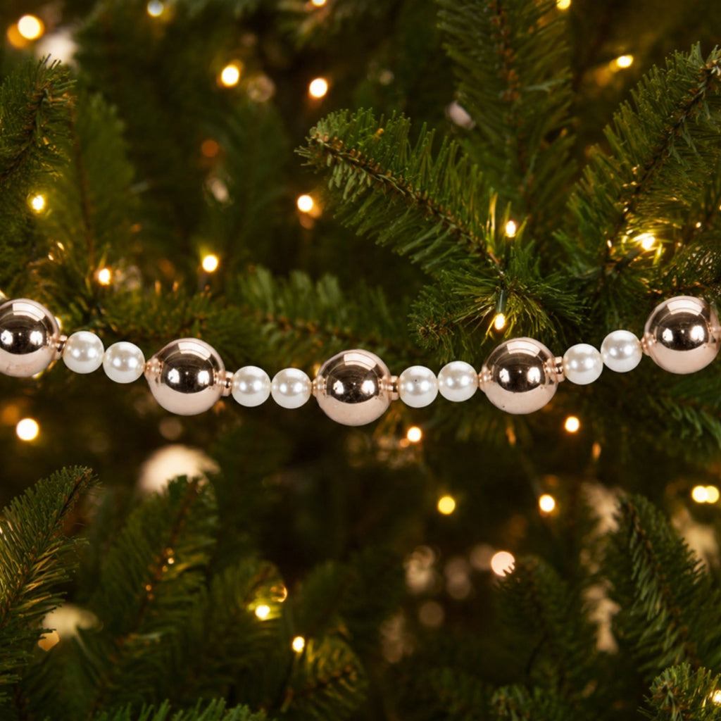 Pearl and Glass Ball Garland 32"