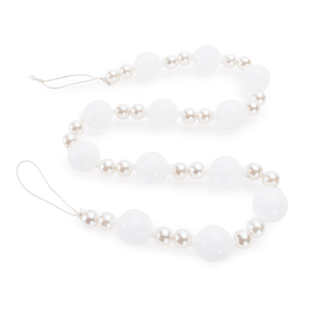 White and Pearl Glass Ball Garland 32"