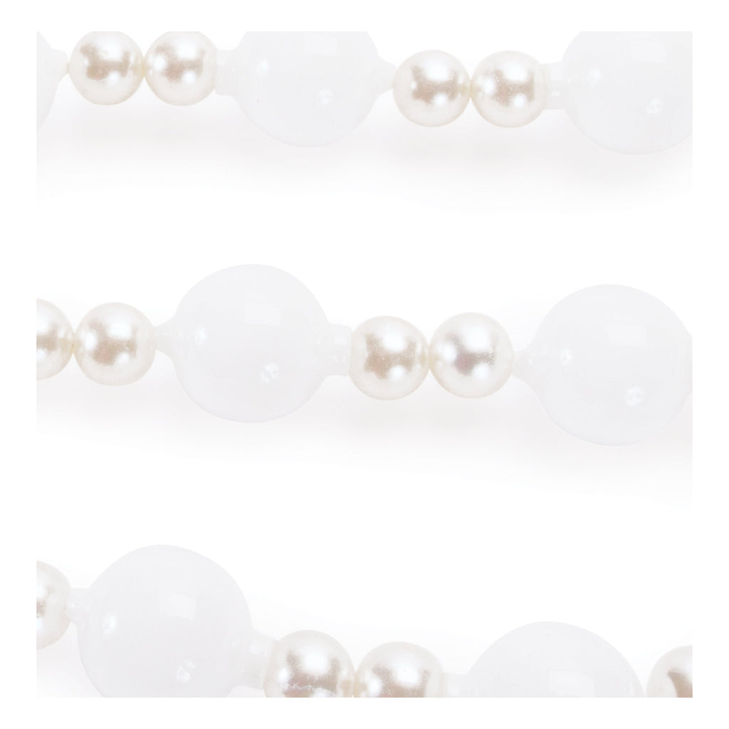 White and Pearl Glass Ball Garland 32"