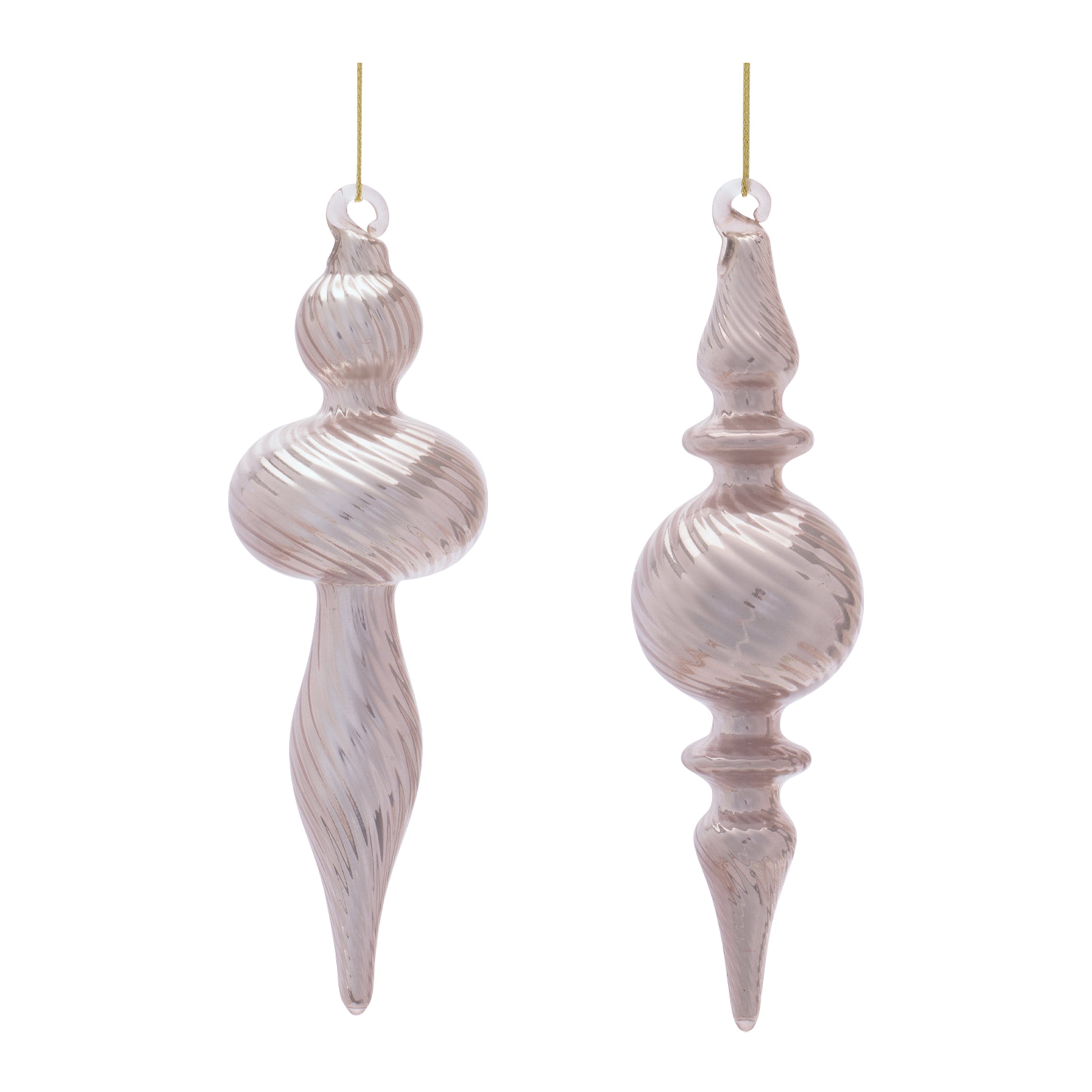 Glass Finial Ornaments (Set of 12)