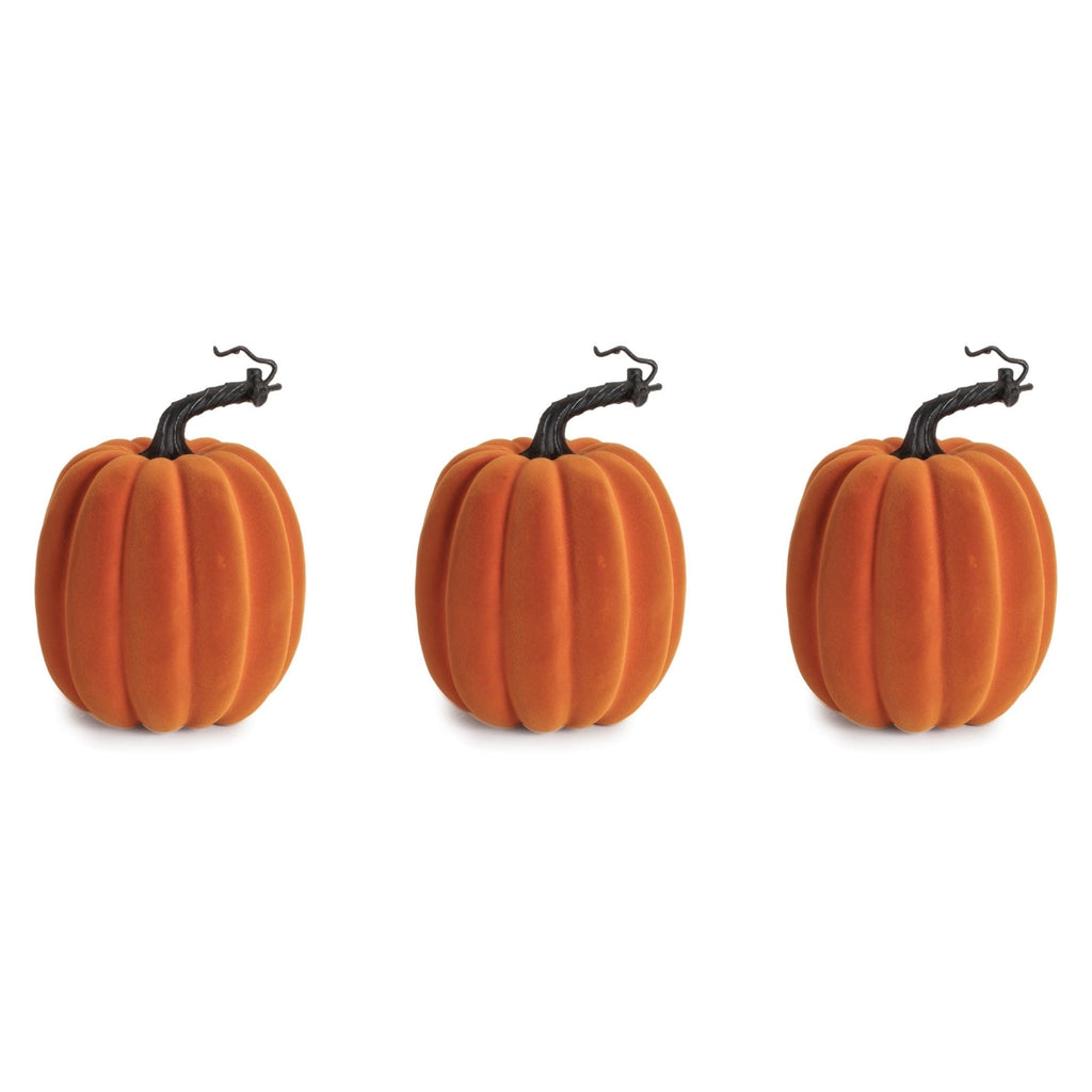 Velvet Textured Pumpkin DŽcor (Set of 3)
