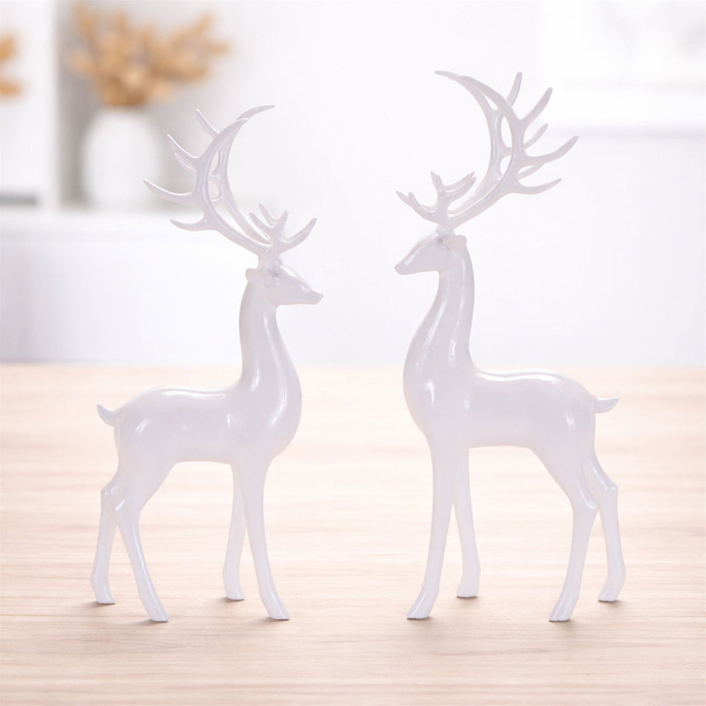 Standing Winter Deer Figurines (Set of 2)