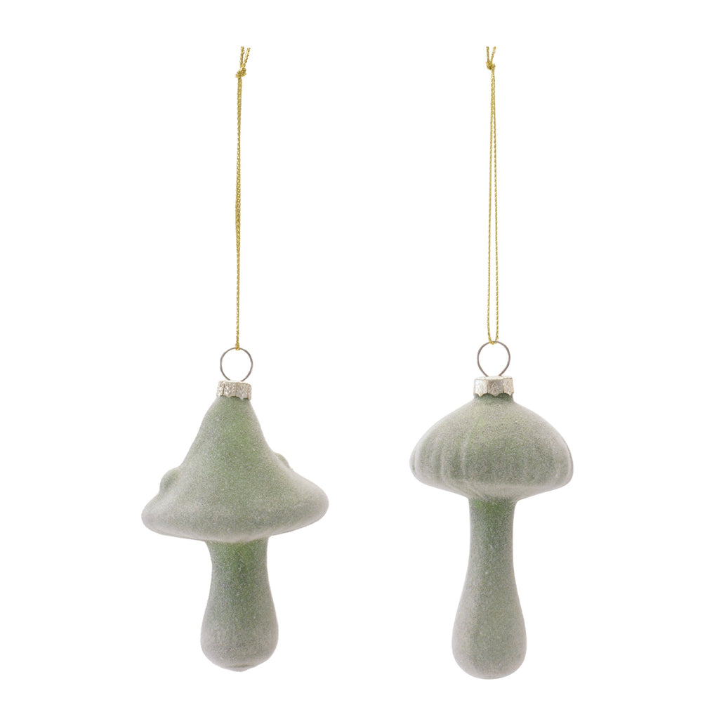 Glass Mushroom Ornaments (Set of 12)