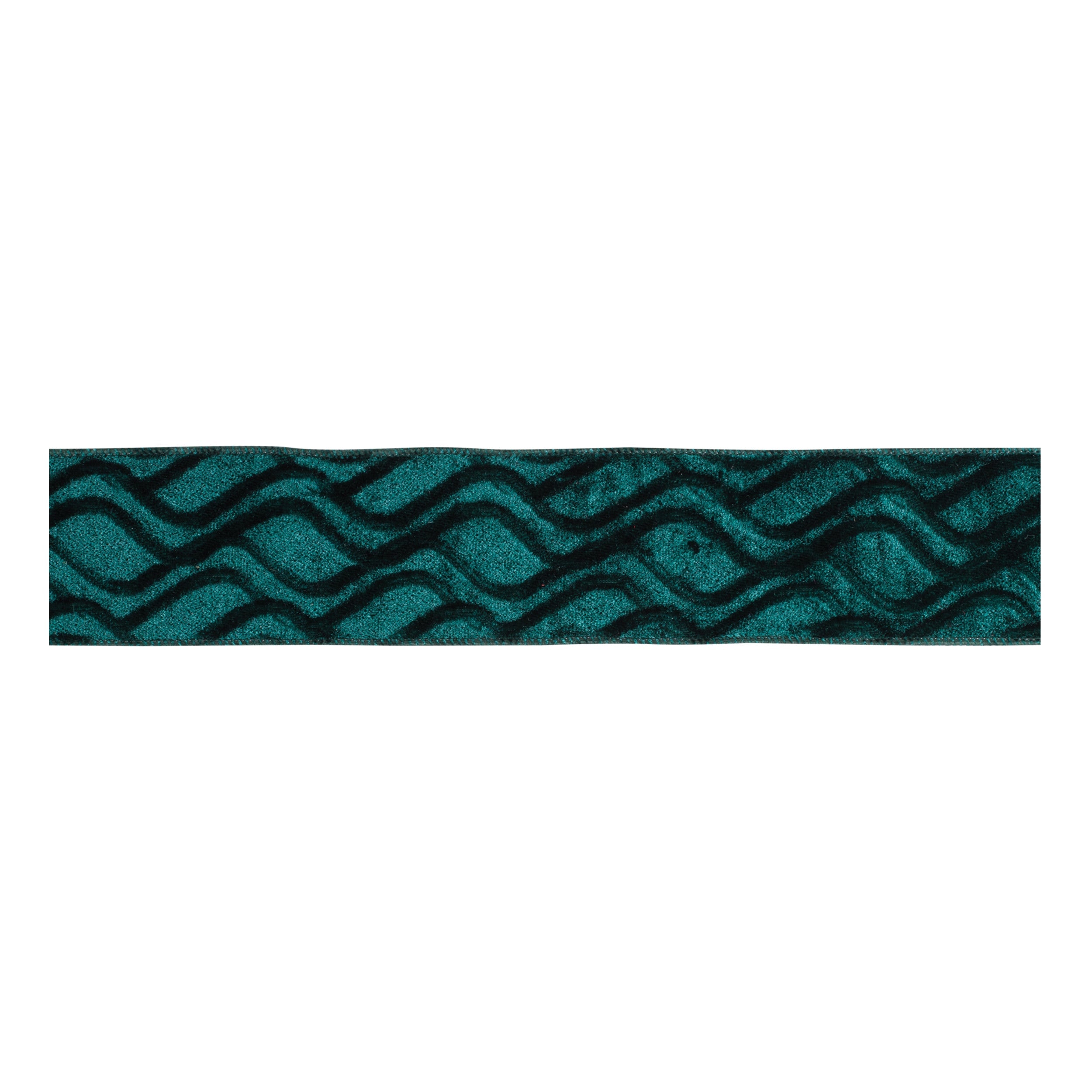 Embossed Wave Velvet Wired Polyester Ribbon 2.5" x 10 Yds.