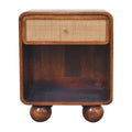Open Woven Bedside Table, 1 Drawer - Chestnut