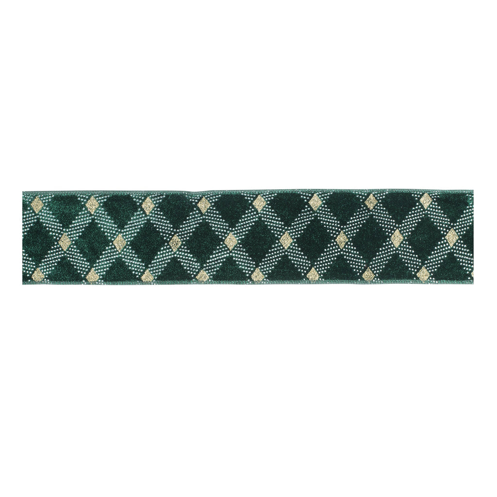 Diamond Lattice Wired Nylon/Polyester Ribbon 2.5" x 10 Yds.