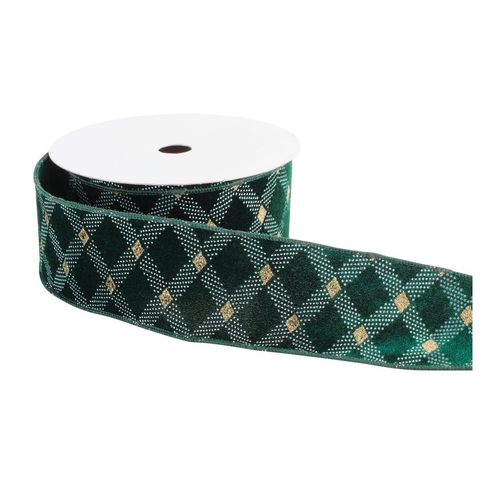 Diamond Lattice Wired Nylon/Polyester Ribbon 2.5" x 10 Yds.