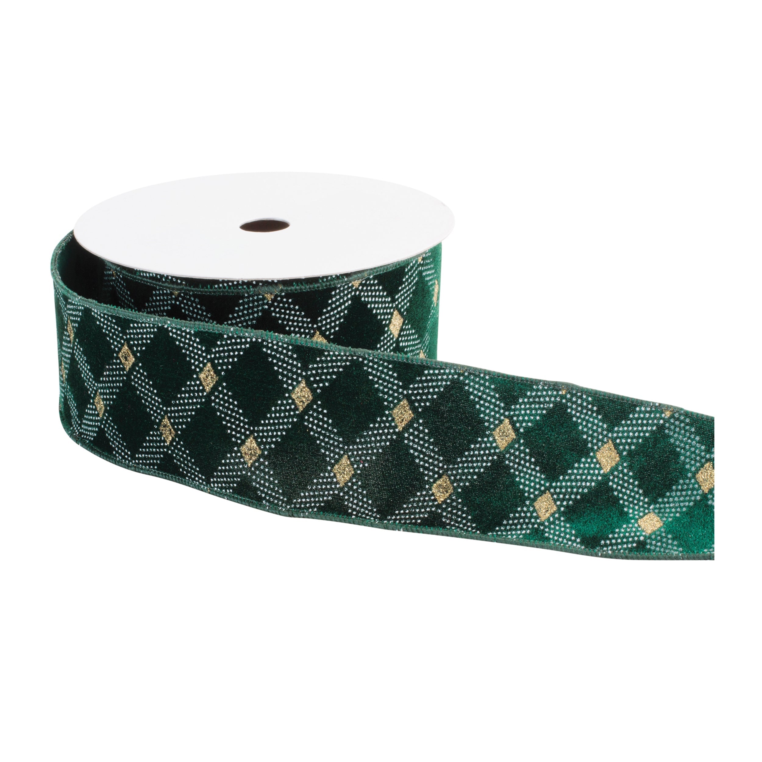 Diamond Lattice Wired Nylon/Polyester Ribbon 2.5" x 10 Yds.