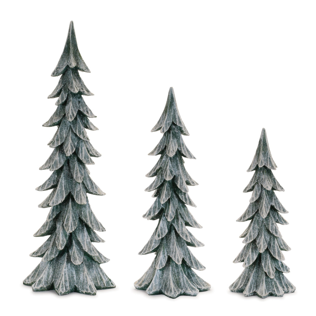 Glittered Pine Tree (Set of 3)