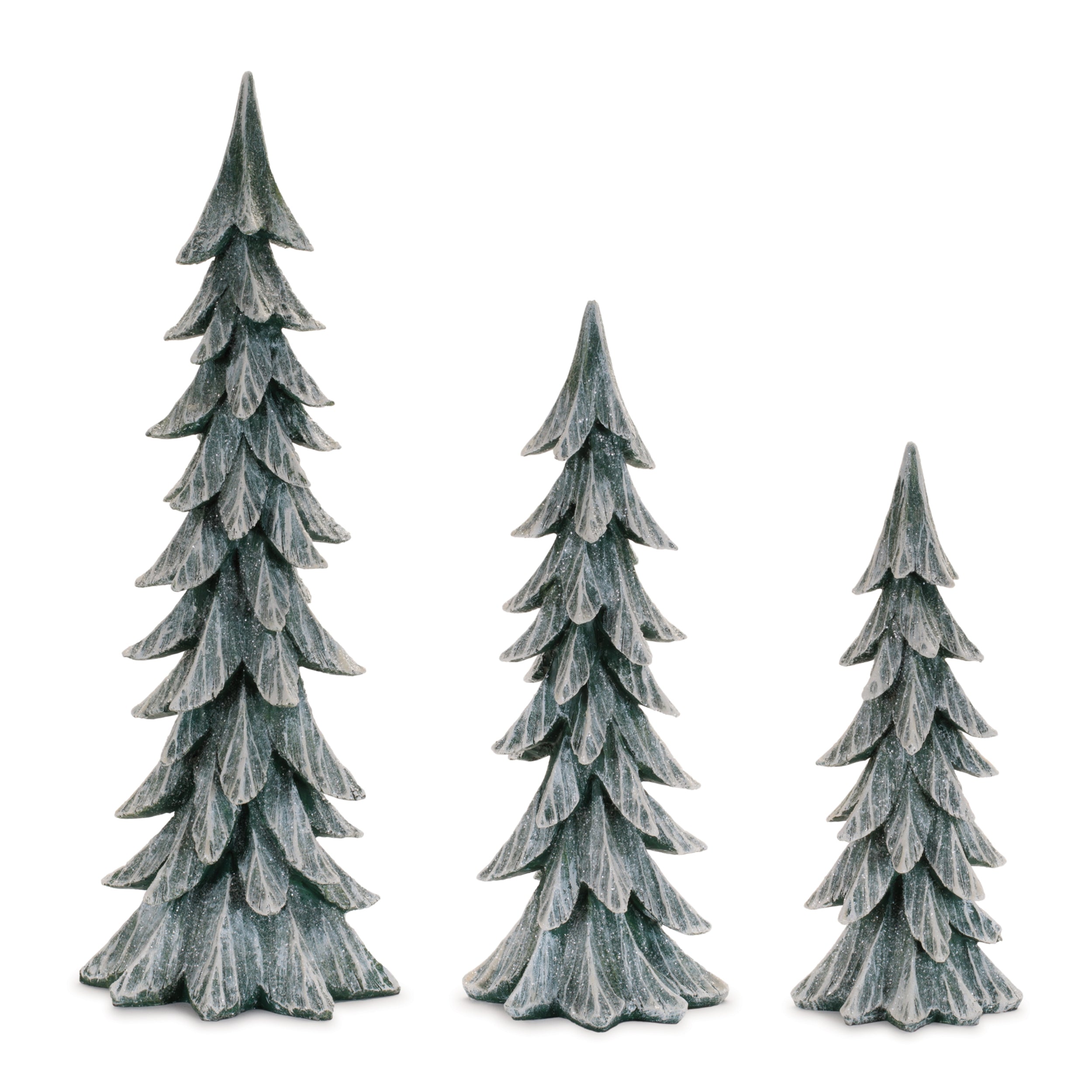 Glittered Pine Tree (Set of 3)