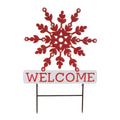 LED Snowflake Welcome Planter Stake