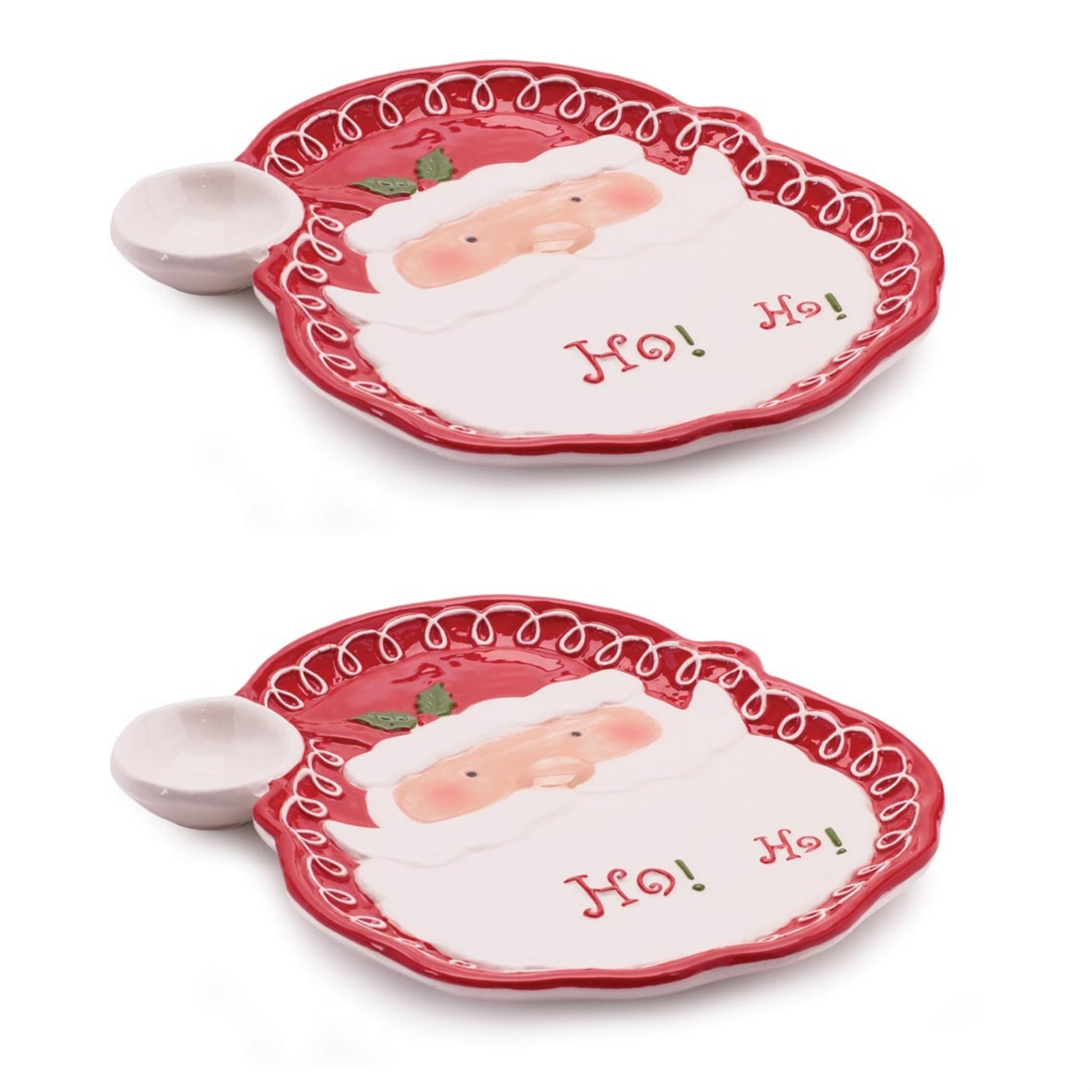 Santa ÒHo Ho HoÓ Ceramic Plate (Set of 2)
