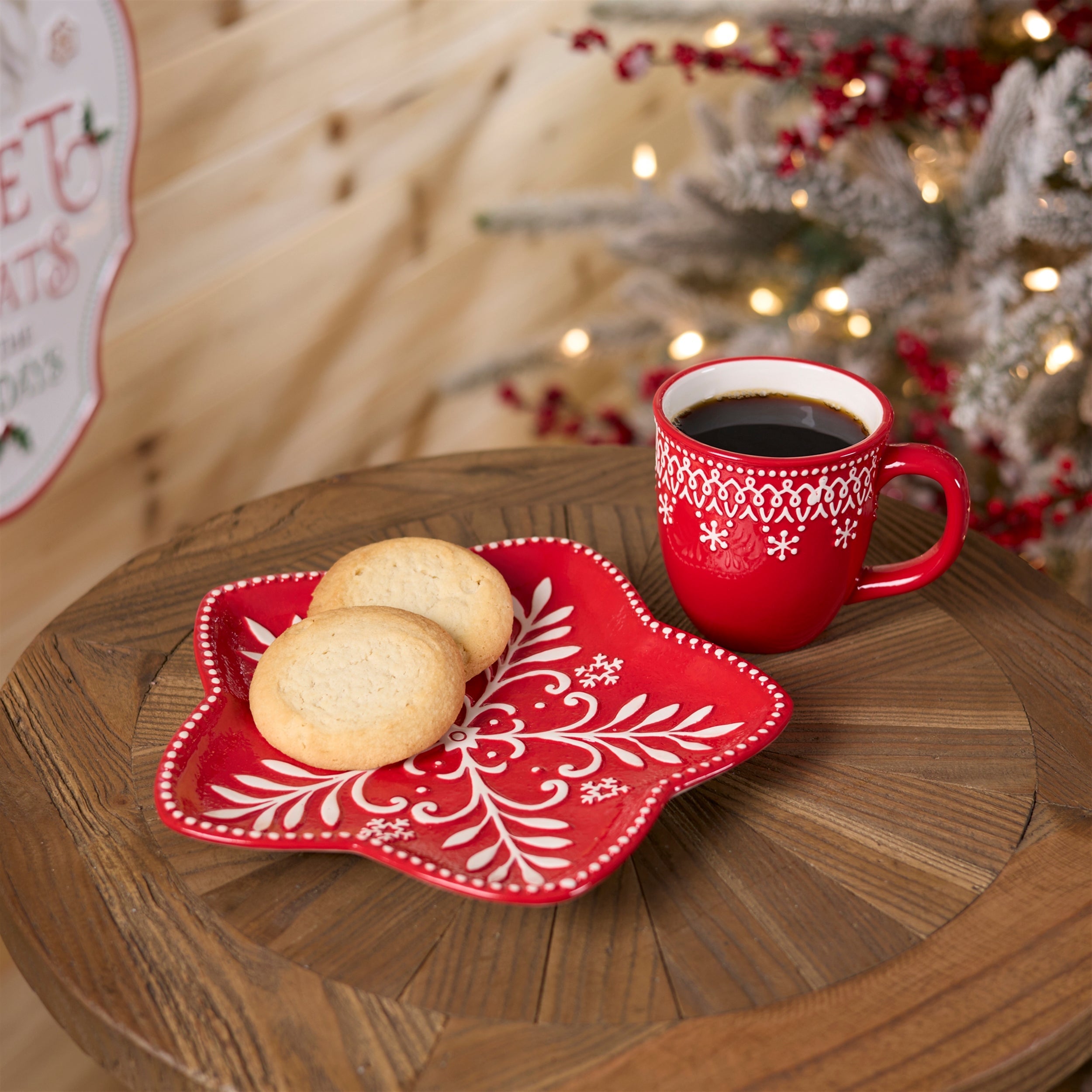 Embossed Ceramic Snowflake Mug (Set of 6)