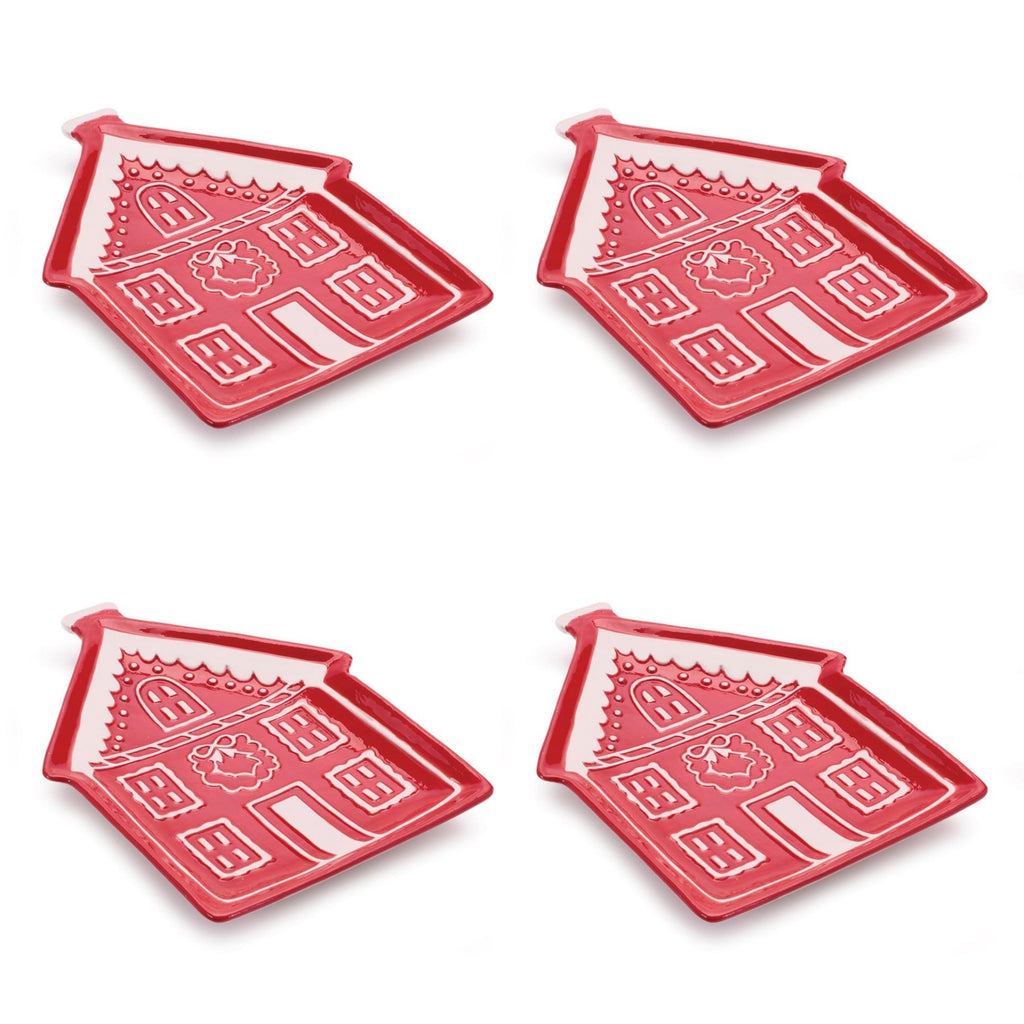 Ceramic Gingerbread House Plate (Set of 4)