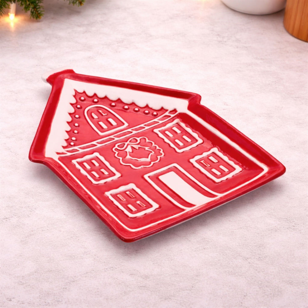 Ceramic Gingerbread House Plate (Set of 4)