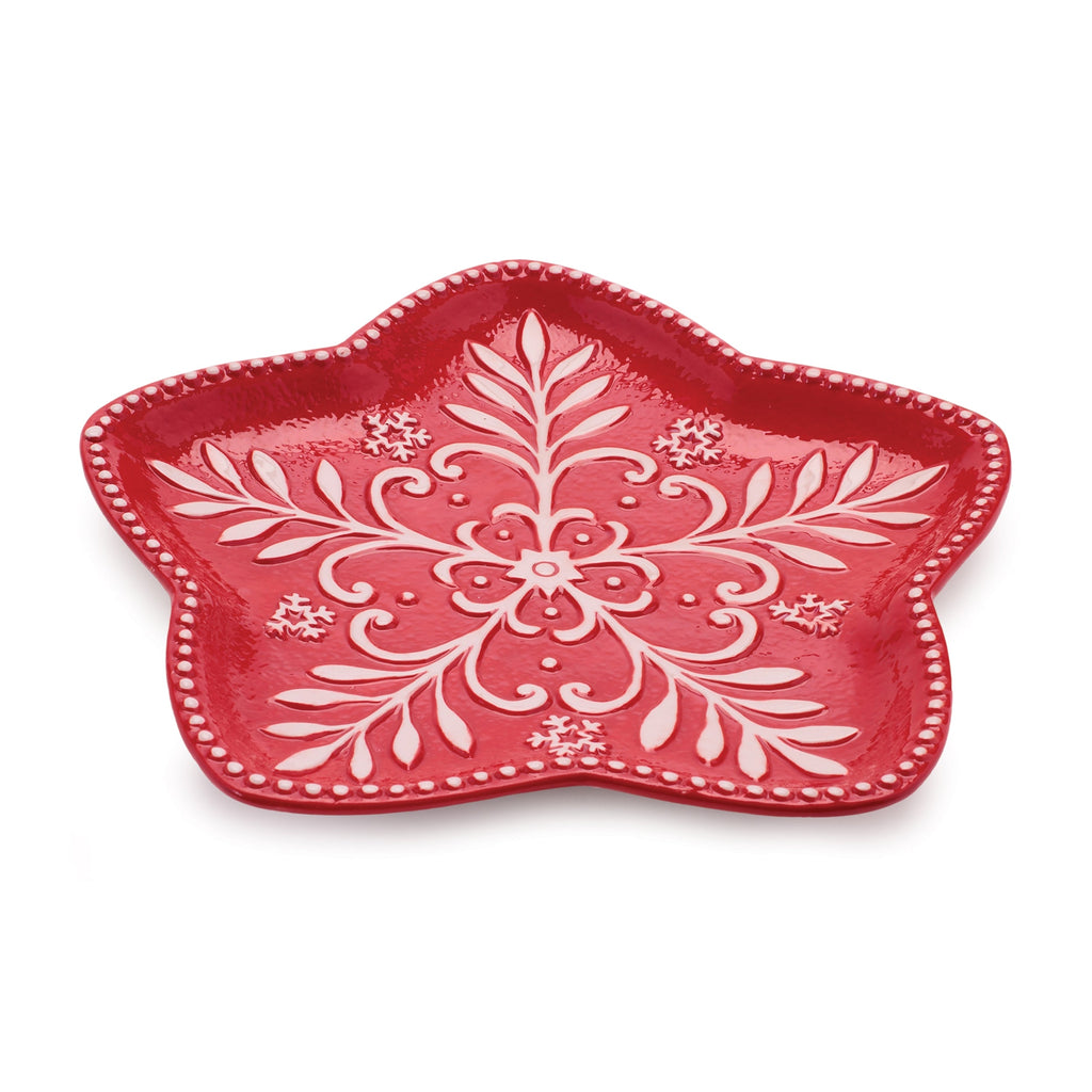 Ceramic Snowflake Plate (Set of 4)