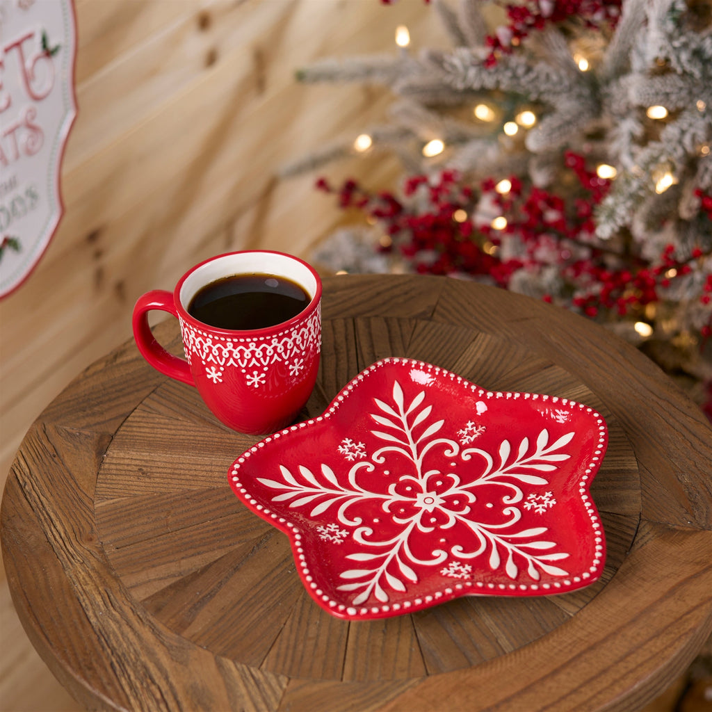 Ceramic Snowflake Plate (Set of 4)