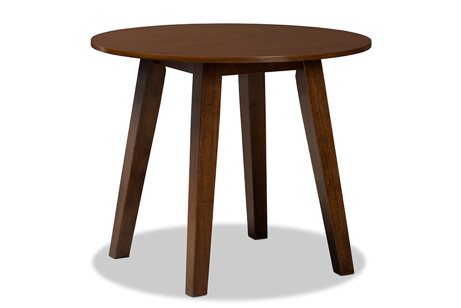 Baxton Studio Adara Modern and Contemporary Grey Fabric Upholstered and Walnut Brown Finished Wood 5-Piece Dining Set