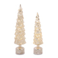 LED Mercury Glass Rotating Pine Tree (Set of 2)