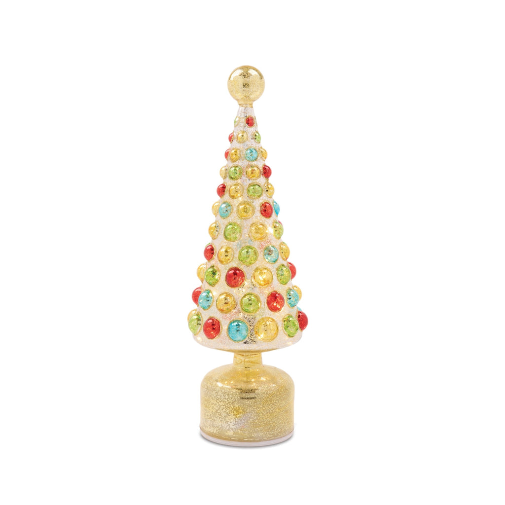 LED Mercury Glass Rotating Christmas Tree (Set of 2)