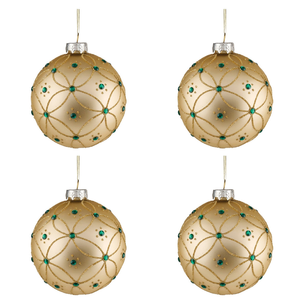 Glass Ball Ornament Set (Set of 4)