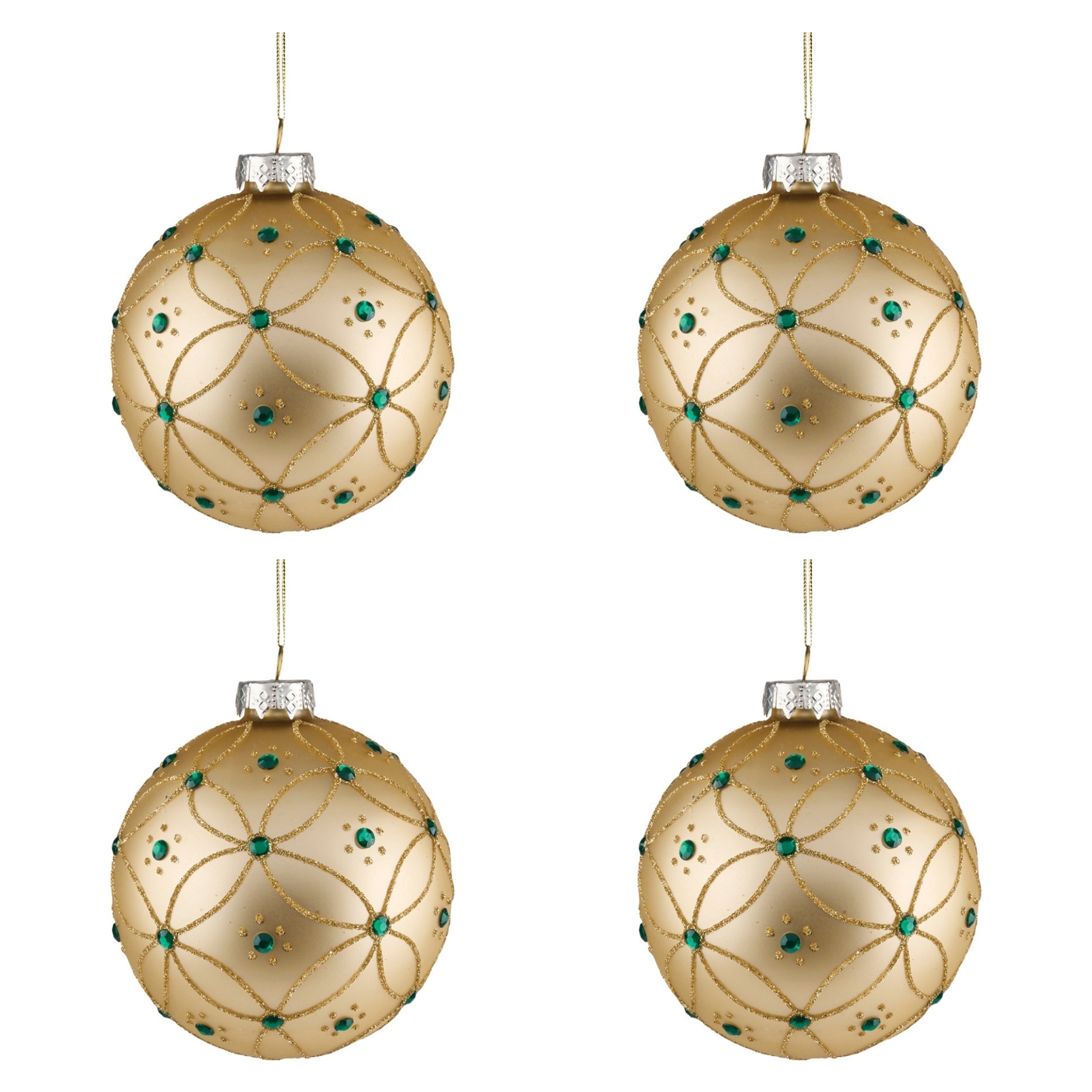 Glass Ball Ornament Set (Set of 4)