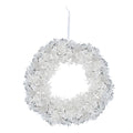 Silver Tinsel Christmas Wreath 18"D
