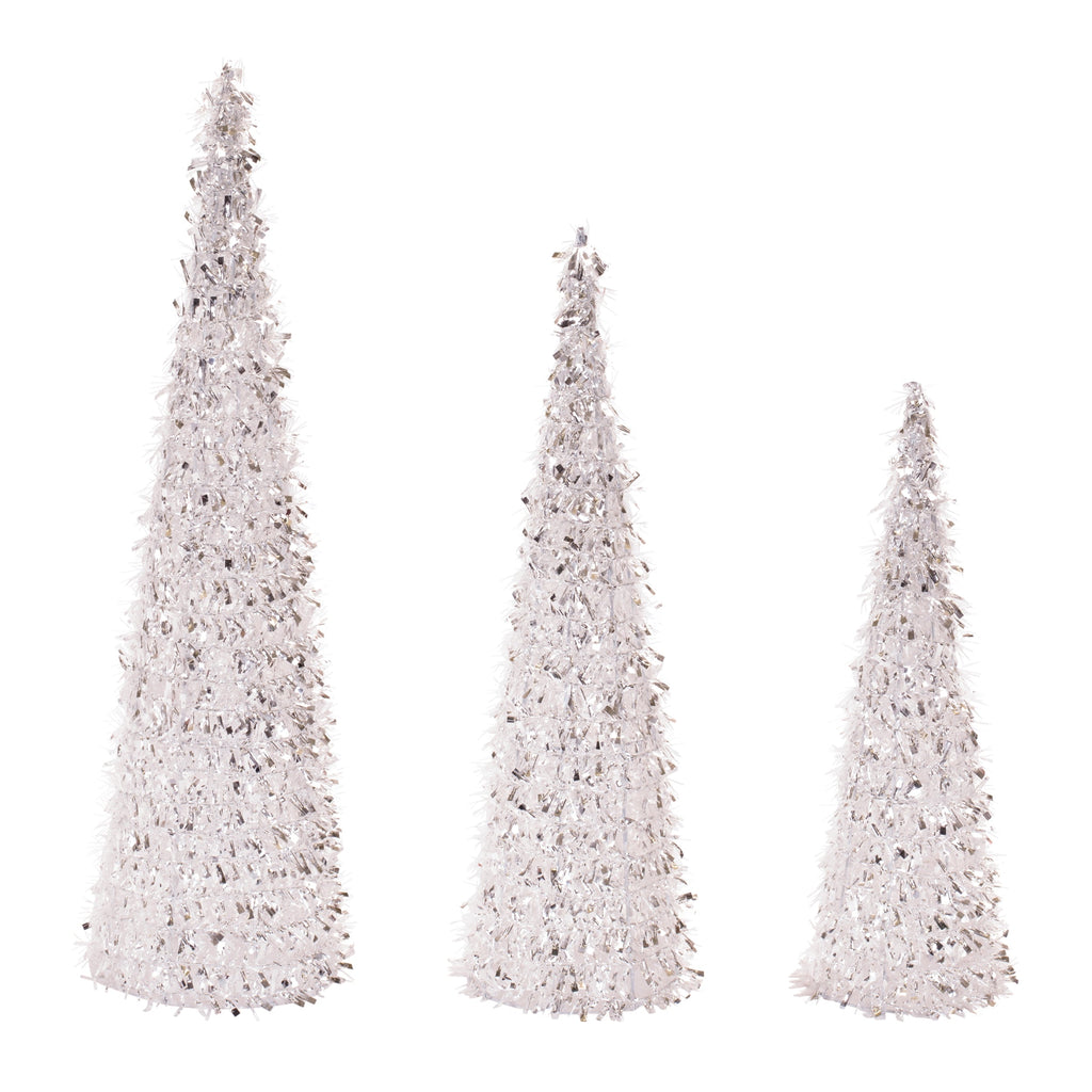 Tinsel Cone Tree (Set of 3)