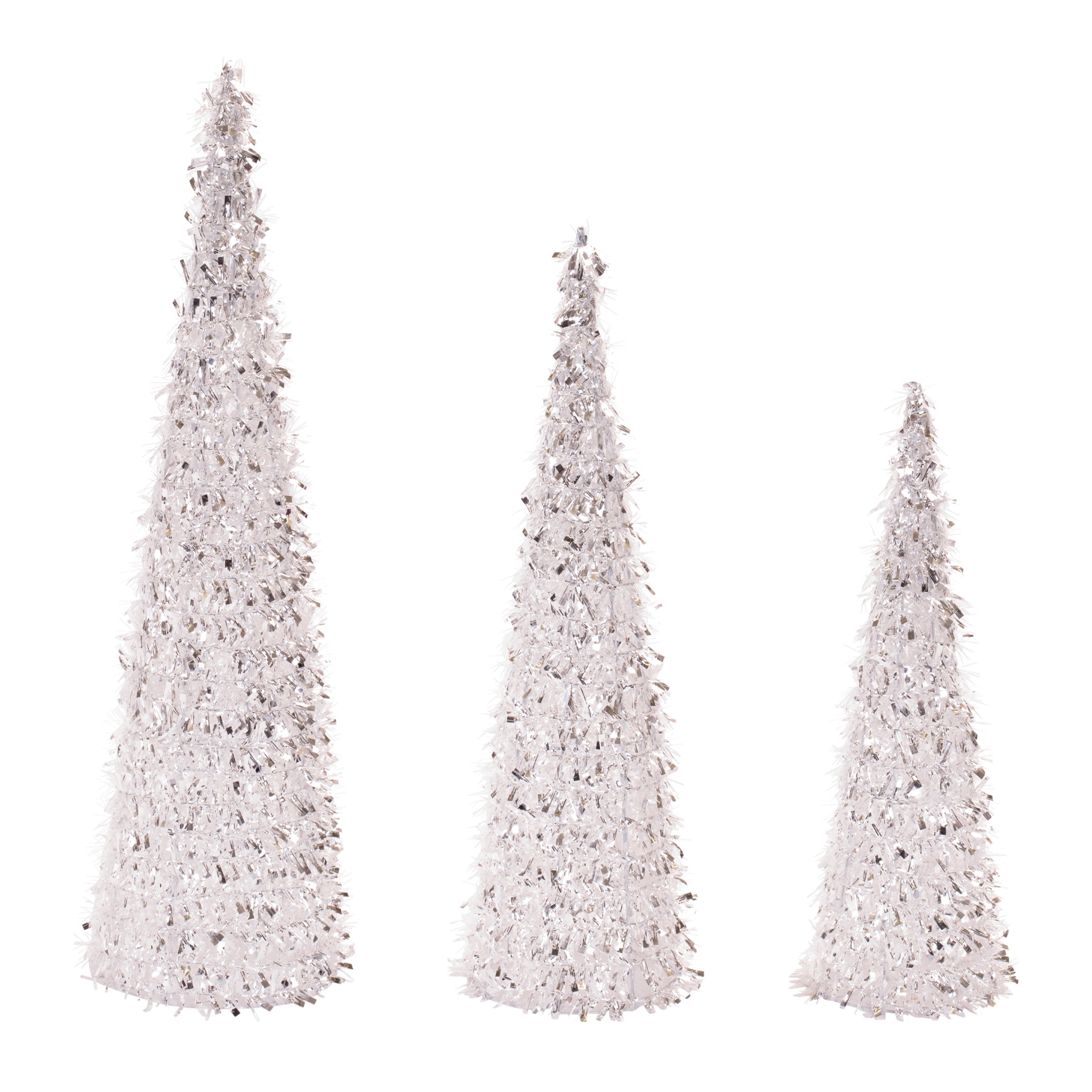 Tinsel Cone Tree (Set of 3)