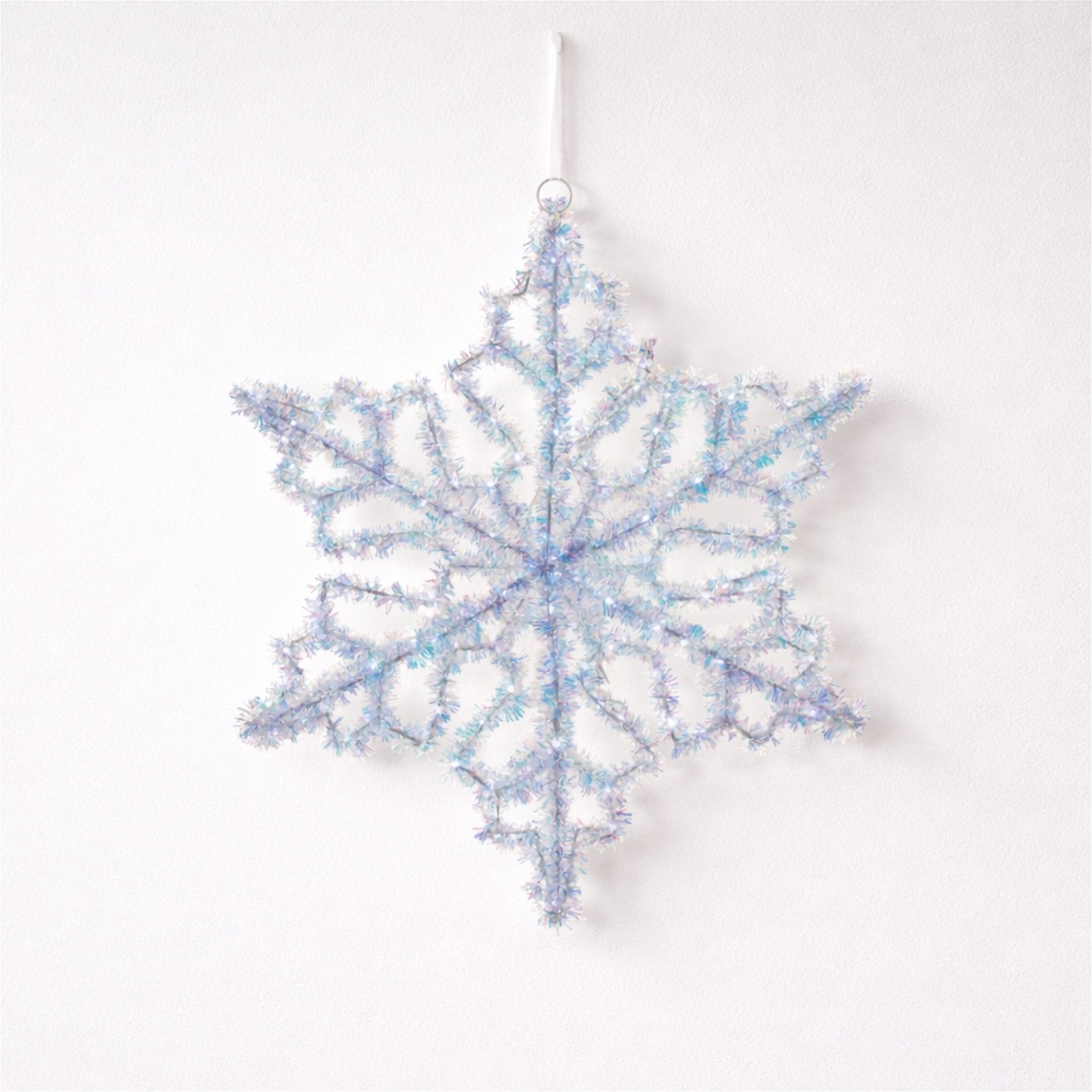 LED Hanging Tinsel Snowflake 31.5"H