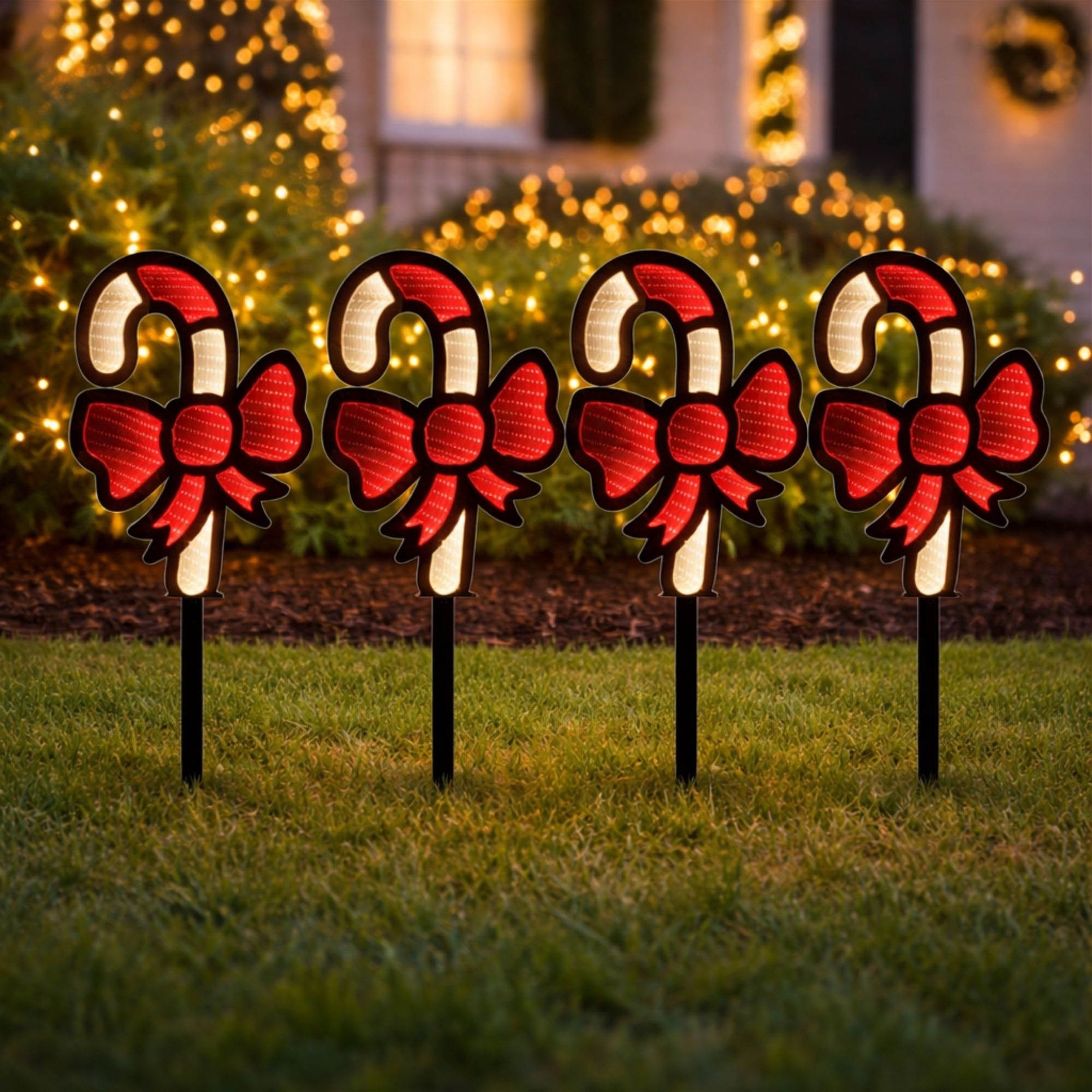Candy Cane Pathway Light Ekkolight (Set of 4)