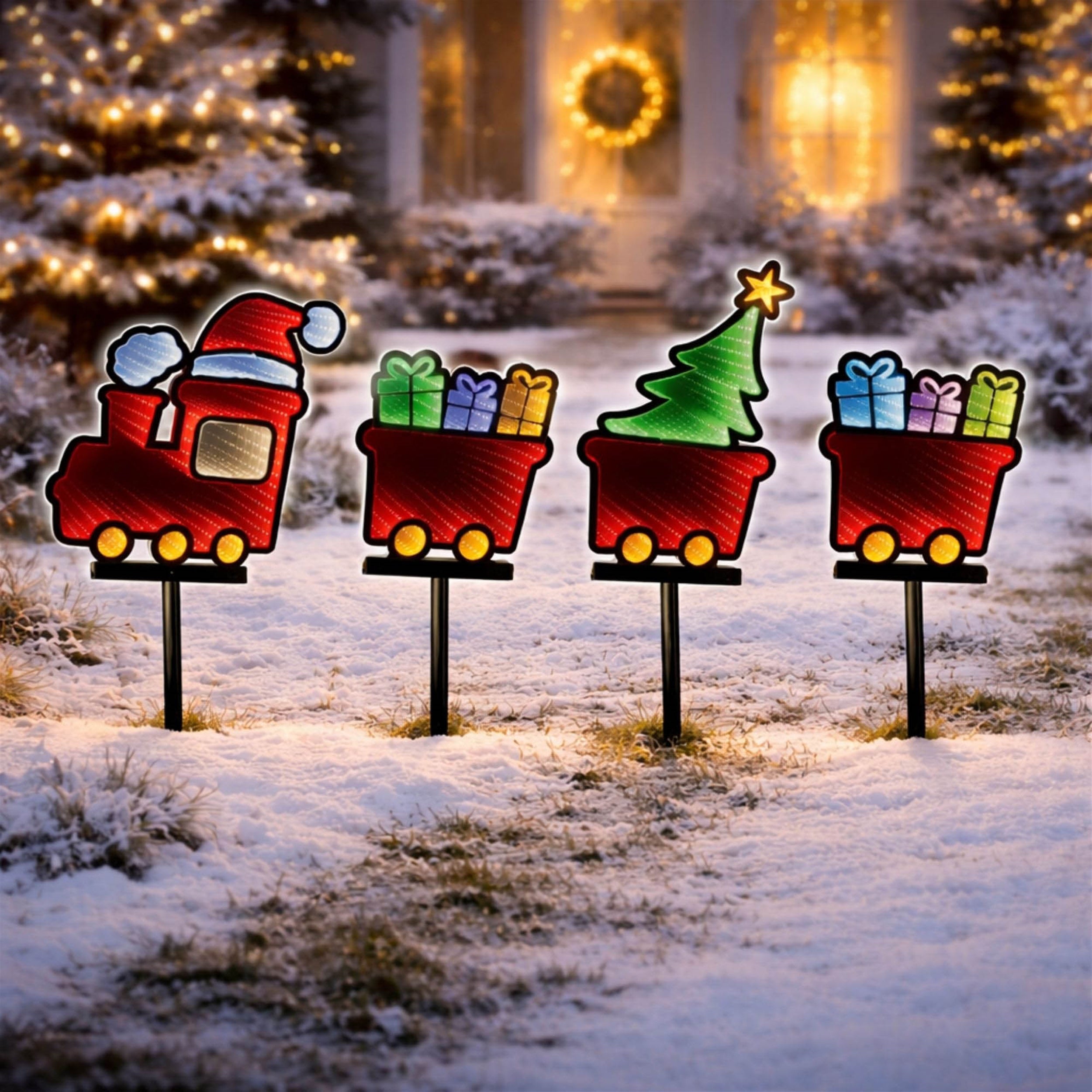 Holiday Train Pathway Light Ekkolight (Set of 4)