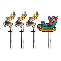 Santa and Sleigh Pathway Light Ekkolight (Set of 4)