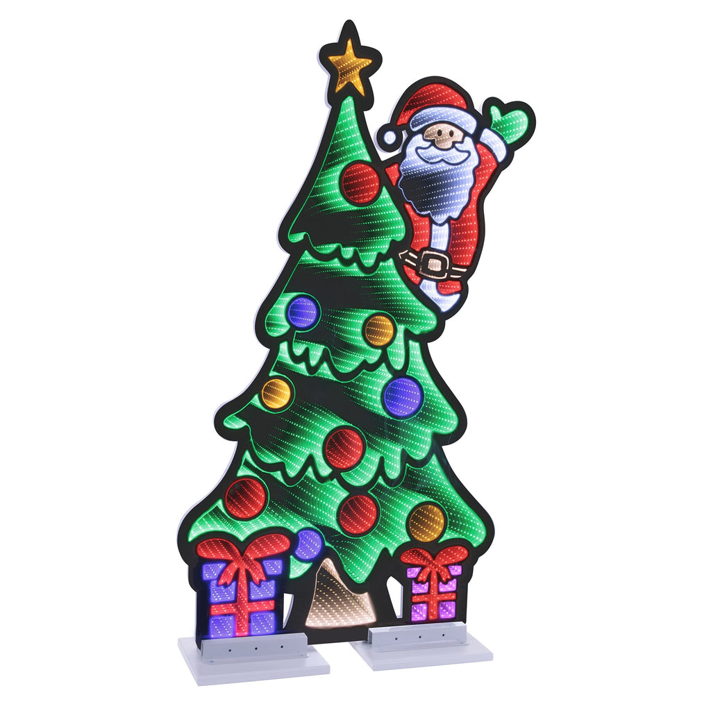Santa and Christmas Tree Ekkolight 48"H