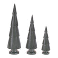 Green Ribbed Resin Christmas Tree (Set of 3)