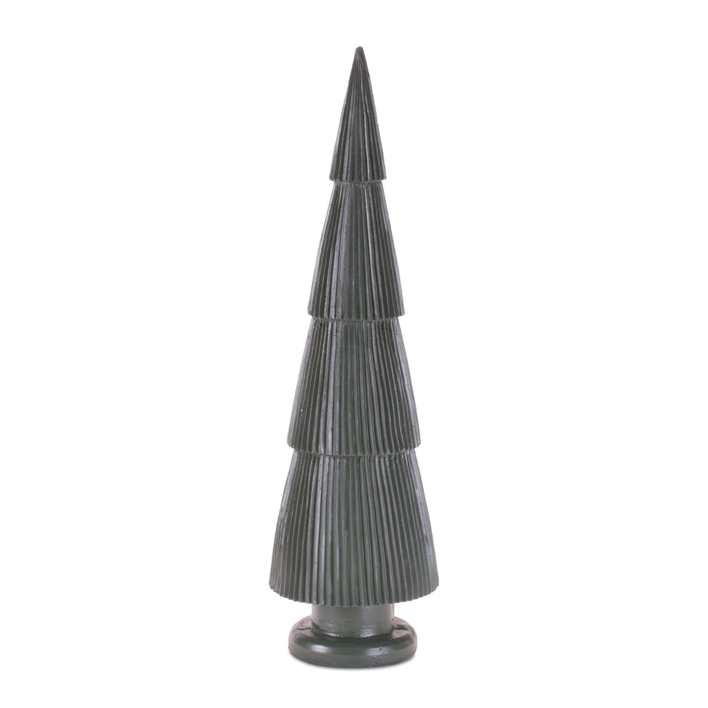 Green Ribbed Resin Christmas Tree (Set of 3)